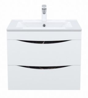 Подвесная тумба с раковиной IDDIS Cloud CLO60B0i95K 60см белый/чёрный мрамор