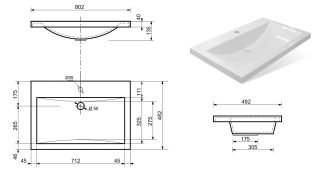 Раковина Эстет Monaco silk ФР-00014951 80см белый