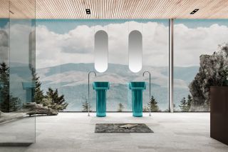 Напольная раковина ABBER Kristall AT2702Aquamarin-H 45см бирюзовый