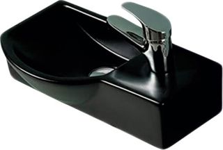 Раковина подвесная SantiLine SL-2013LMB 45см левая чёрный матовый