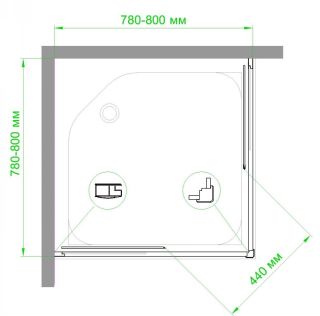 Душевой уголок Royal Bath HPD 80x80см чёрный RB80HPD-T-BL