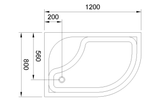 Душевой поддон Royal Bath 120x80см левый белый RB8120BK-L