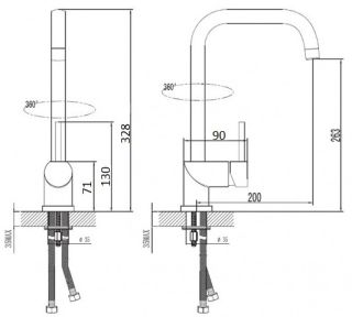 Смеситель для кухни ESKO Kitchen K5 нержавеющая сталь