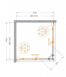 Душевой уголок CEZARES RELAX-304-A-2-100-C-CR