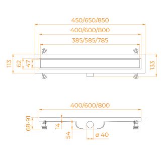 Душевой лоток RGW Drain Leo-11 60211180-01 80см под плитку хром