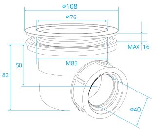 Сифон для душевого поддона RGW S-010 9см