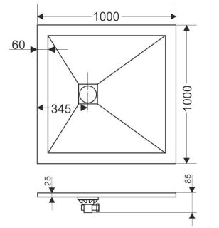 Душевой поддон RGW ST-G 16152100-02 100x100см графит