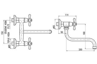 Смеситель для кухни Rav Slezak Morava Retro MK301.5/21CMATC черный хром