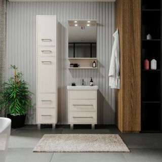 Зеркало с подсветкой Бриклаер Чили 4627125414930 55 см светлая лиственница