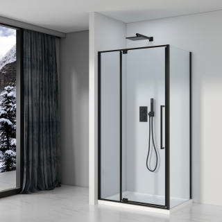 Душевой уголок Black&White Stellar Wind 8181000 100x80 см профиль чёрный матовый стекло матовое
