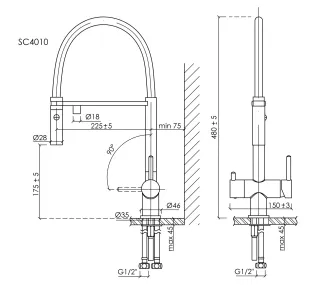 Смеситель для кухни Sancos Imola SC4010MB чёрный матовый