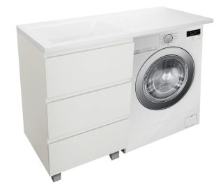 Напольная тумба с раковиной Эстет Dallas Luxe ФР-00002922 Л 140см три ящика белый