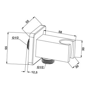 Шланговое подсоединение Swedbe Platta 5504B с держателем чёрный