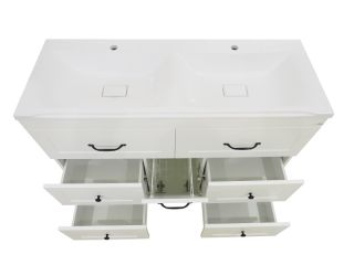 Напольная тумба под раковину Misty Дуэт 120см с бельевой корзиной белый