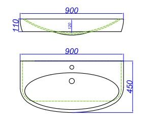 Раковина Aqwella Escape 900