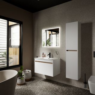 Подвесная тумба под раковину Sancos Smart SM80W 80см белый глянец