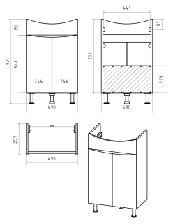 Напольная тумба под раковину Misty Смайл 50см белый