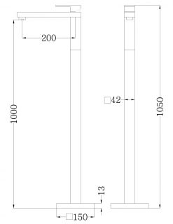 Напольный смеситель для раковины ABBER Daheim AF8241G золото матовое