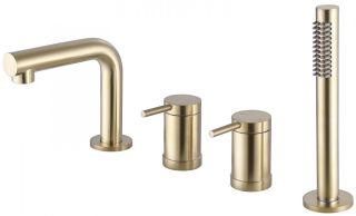 Смеситель на борт ванны ABBER Emotion золото матовое AF8813G