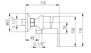 Смеситель для душа Rav Slezak Vltava VT481.5CMATZ Черный матовый