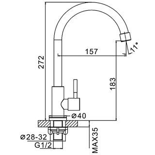 Смеситель для кухни Frap F41899-6 Сатин