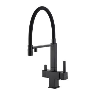 Смеситель для кухни Gappo G4395-56 с подключением фильтра питьевой воды и гибким изливом чёрный