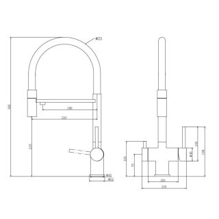 Смеситель для кухни Kohr Berga Series 1LQ180251BG-0000A брашированное золото/чёрный