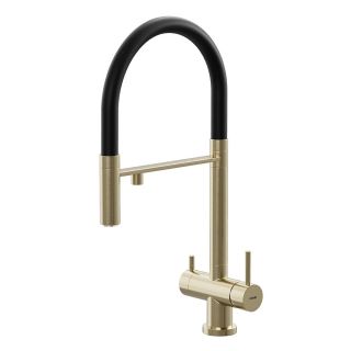 Смеситель для кухни Kohr Berga Series 1LQ180251BG-0000A брашированное золото/чёрный