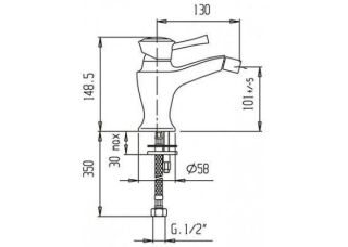 Смеситель для биде, бронза Cezares GIUBILEO-BSM1-02