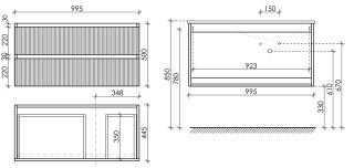 Подвесная тумба под раковину Sancos Snob R SNR100RCE правая 100см Beige Soft