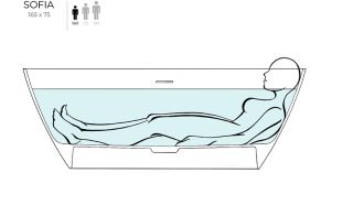 Ванна из искусственного камня Salini Sofia S-Sense 102511GRF 165x75см RAL полностью