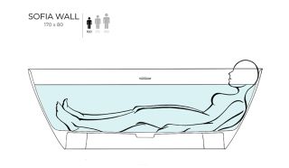 Ванна из искусственного камня Salini Sofia Wall S-Stone 102522MRF 170x80см RAL полностью