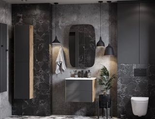 Тумба под раковину Акватон Сохо 75см дуб веллингтон/графит 1A258101AJA00