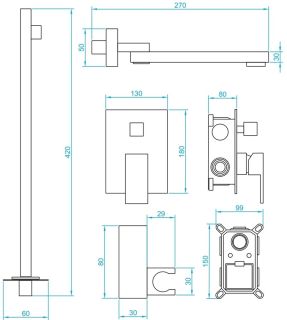 Душевая система RGW Shower Panels SP-56G золото 51140856-06