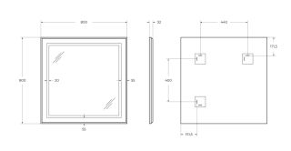 Зеркало BelBagno SPC-KRAFT-800-800-SENS-NERO