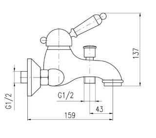 Смеситель для ванны Rav Slezak Labe L554.5SM бронза