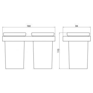 Стакан для зубных щёток двойной Timo Petruma 15234/00 хром