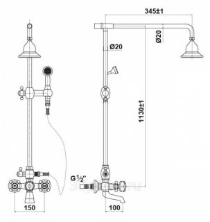 Душевая система Timo Nelson SX-1190 хром