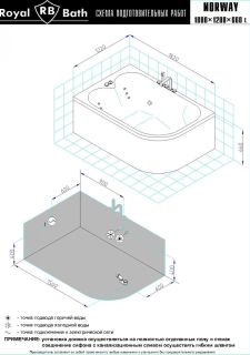 Гидромассажная ванна Royal Bath Norway De Luxe 180x120см левая белый RB331100DL-L