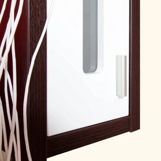 Зеркальный шкаф с подсветкой Бриклаер Бали 4627125411861 правый 90 см венге/белый