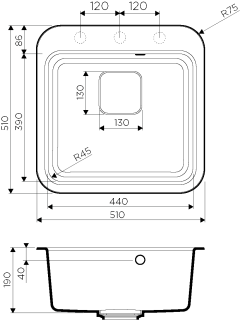 Мойка кухонная Omoikiri Tasogare 51-BL Artgranit/Черный