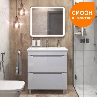 Тумба под раковину напольная Vigo Grani 203 80 см белый