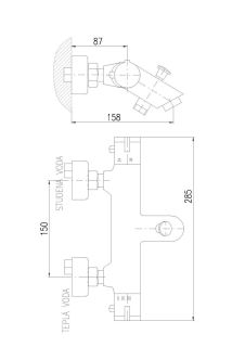 Смеситель для ванны Rav Slezak Seina TRM54.5 хром