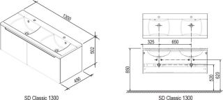 Ravak Тумба под умывальник SD-1300 CLASSIC латте/белая