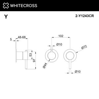 Внешняя часть смесителя на 3 потребителя WHITECROSS 2-Y1243GL золото