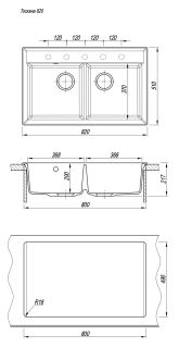 Кухонная мойка Florentina Тоскана 820 серый шёлк
