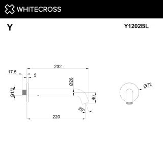 Излив настенный WHITECROSS Y1202GM оружейная сталь