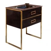 Тумба под раковину Armadi Art Monaco 80см чёрный/золото 866-080-BG