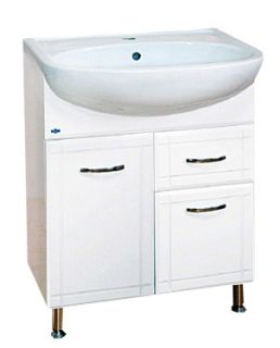 Напольная тумба под раковину Misty Уют 60см с ящиком белый