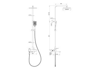 Душевая стойка Wonzon & Woghand Edge WW-88739003-BGM тёмный графит